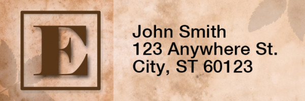 Simplistic Monogram E Rectangle Address Labels | LRRMONO-01E