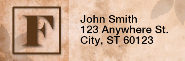 Simplistic Monogram F Rectangle Address Labels | LRRMONO-01F