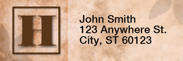 Simplistic Monogram H Rectangle Address Labels | LRRMONO-01H