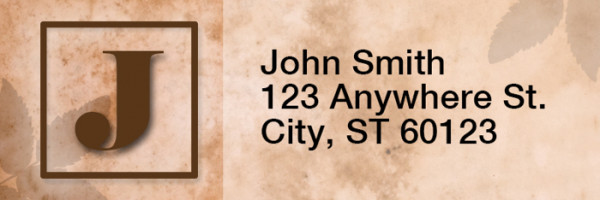 Simplistic Monogram J Rectangle Address Labels | LRRMONO-01J