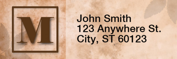 Simplistic Monogram M Rectangle Address Labels | LRRMONO-01M
