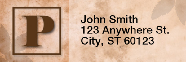 Simplistic Monogram P Rectangle Address Labels | LRRMONO-01P