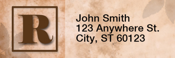Simplistic Monogram R Rectangle Address Labels | LRRMONO-01R