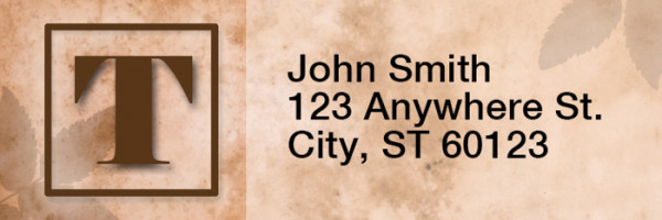 Simplistic Monogram T Rectangle Address Labels | LRRMONO-01T