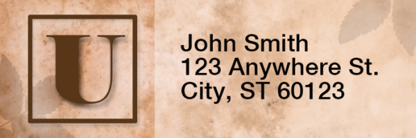 Simplistic Monogram U Rectangle Address Labels | LRRMONO-01U