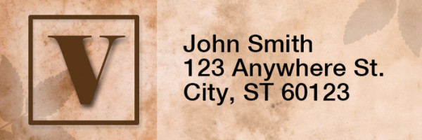 Simplistic Monogram V Rectangle Address Labels | LRRMONO-01V