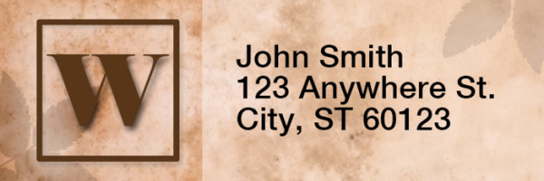 Simplistic Monogram W Rectangle Address Labels | LRRMONO-01W