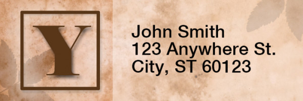 Simplistic Monogram Y Rectangle Address Labels | LRRMONO-01Y