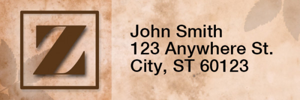 Simplistic Monogram Z Rectangle Address Labels | LRRMONO-01Z