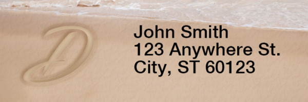 Sand Written Monogram D Rectangle Address Labels | LRRMONO-07D