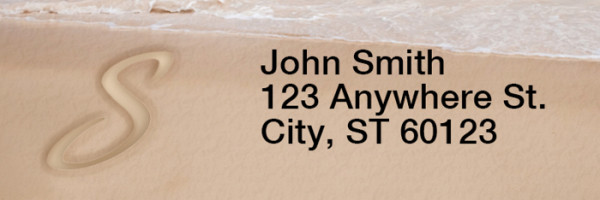 Sand Written Monogram S Rectangle Address Labels | LRRMONO-07S