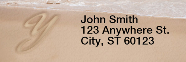 Sand Written Monogram Y Rectangle Address Labels | LRRMONO-07Y
