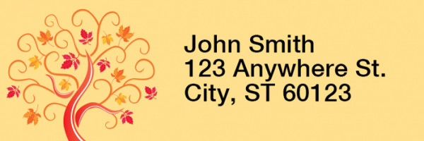 Four Season Trees Rectangle Address Labels | LRRNAT-73