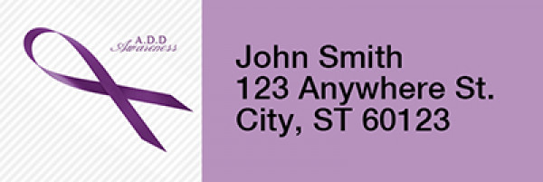 ADD Awareness Ribbon Rectangle Address Labels | LRRRIB-03