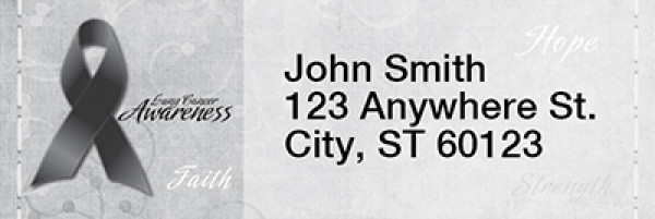 Lung Cancer Awareness Ribbon Rectangle Address Labels | LRRRIB-19