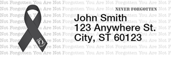 POW/MIA Never Forgotten Ribbon Rectangle Address Labels | LRRRIB-23