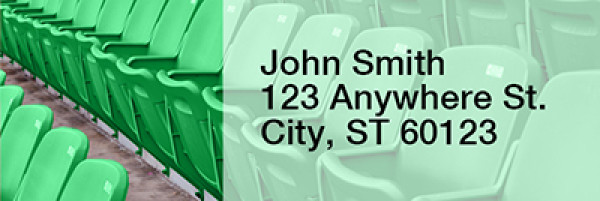 Green & White Football Team Rectangle Address Labels | LRRSPT-10