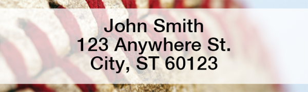 Red & White Baseball Team Rectangle Address Labels | LRSPT-13