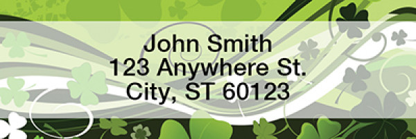 Stylistic Clovers Rectangle Address Labels | LRTVL-16