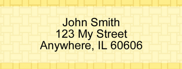 Yellow Safety Rectangle Address Label | LRVAL-003