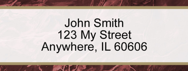 Burgundy Marble Rectangle Address Label | LRVAL-022