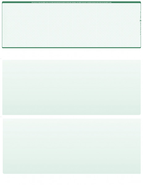 Green Safety Blank Top Laser Checks | LTC-BLA-GS