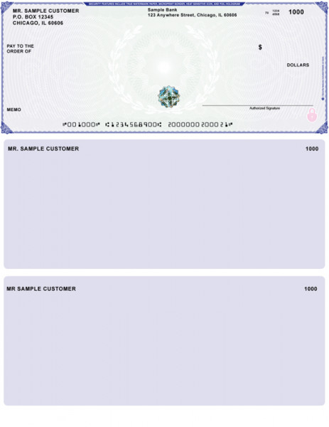 Blue Green Hologram Premium Top Laser Check | LTCHG-BG