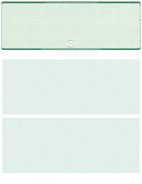 Green Safety Blank High Security Top Laser Checks | LTCHS-BLA-GS