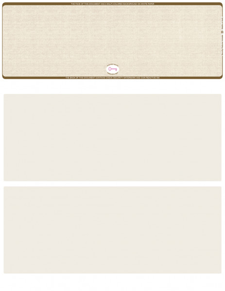 Tan Safety Blank High Security Top Laser Checks | LTCHS-BLA-OS