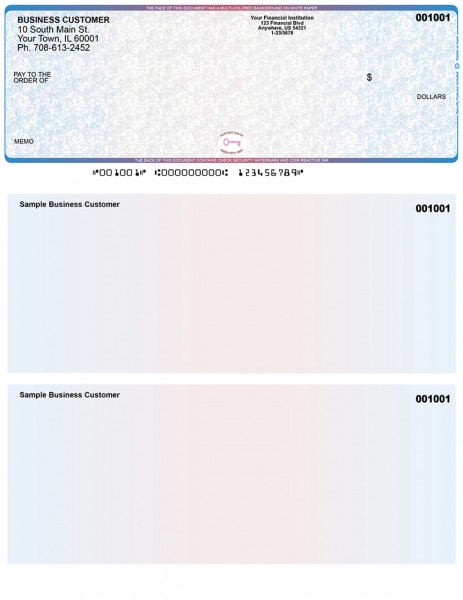 Blue Red High Security Top Laser Checks | LTCHS-BR