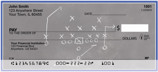 Blue & Silver Football Team Personal Checks | SPT-03