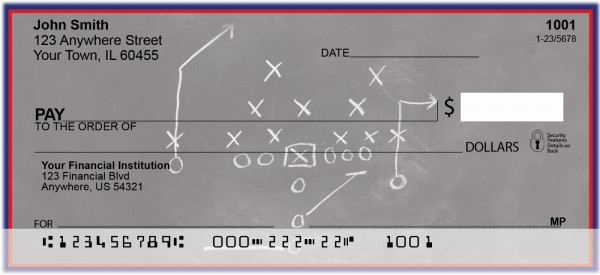 Blue & Red Football Team Personal Checks | SPT-11