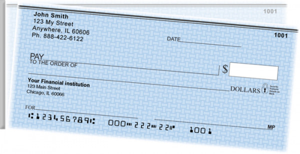 Blue Safety Side Tear Personal Checks | STVAL-001