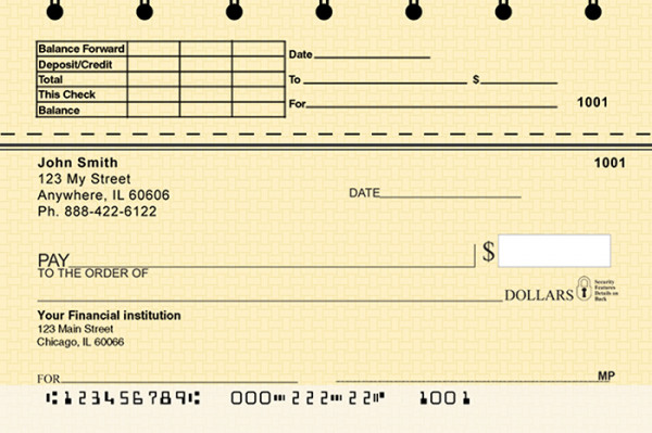 Yellow Safety Top Stub Checks | TSVAL-003